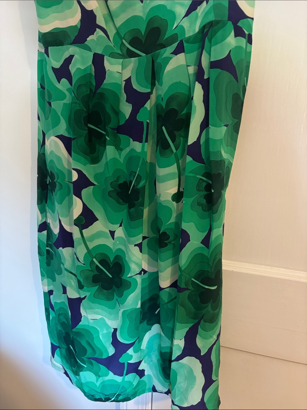 Moschino Silk Green Floral One-Shoulder Mini Dress - Picture 5 of 6